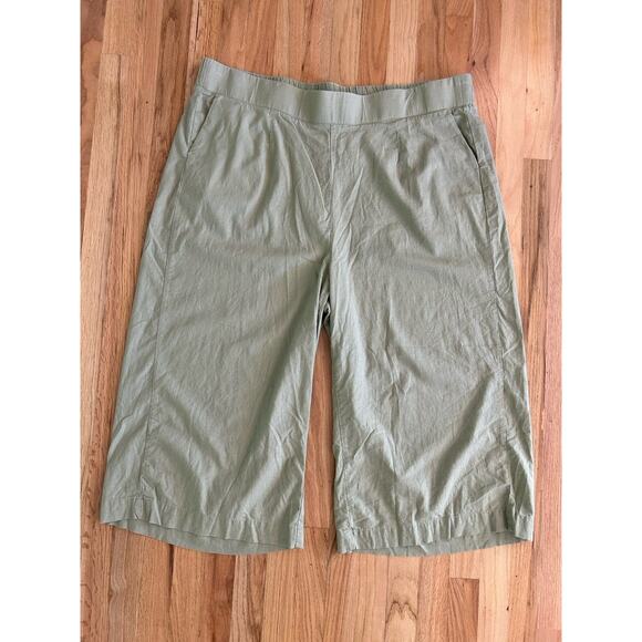 Torrid Wide Leg Crop Pants Womens Size 3X Linen Blend Olive Elastic Back Waist - Picture 1 of 10